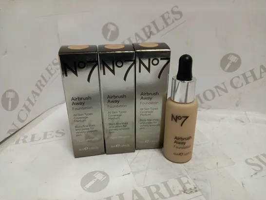 LOT OF 3 NO 7 AIRBRUSH AWAY FOUNDATION IN CALICO (3 X 30ML)