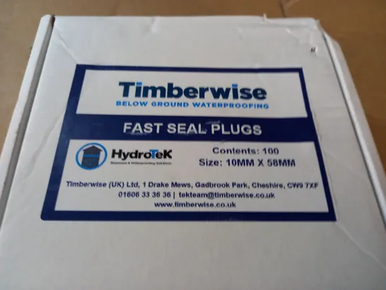 BOX OF 100 TIMBERWISE FAST SEAL PLUGS - 10 X 58MM