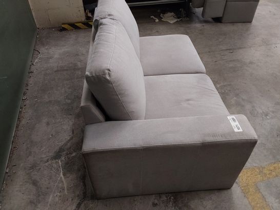 DESIGNER LIGHT GREY FABRIC 2 SEATER SOFA SECTION