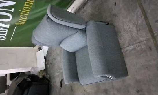 QUALITY DESIGNER GREY FABRIC STUDDED ARMCHAIR 