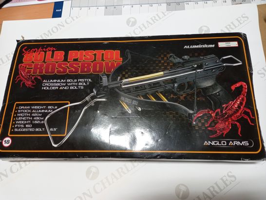 BOXED ANGLO ARMS SCORPION 80LB PISTOL CROSSBOW