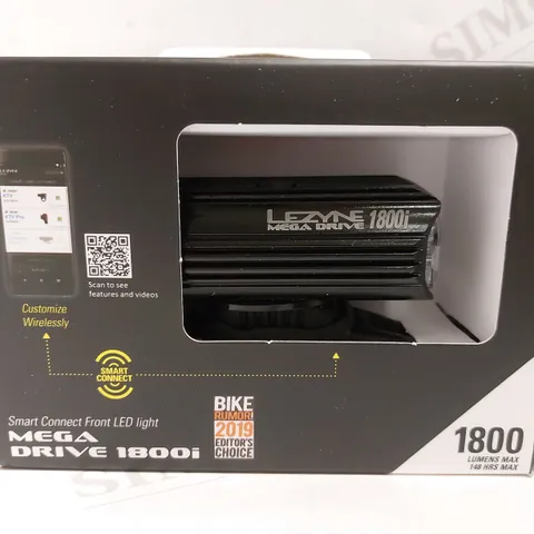 LEZYNE SMART CONNECT MEGA DRIVE FRONT LED LIGHT - 1800 LUMENS