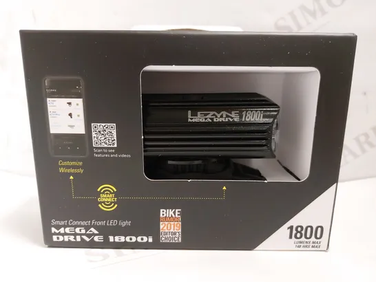 LEZYNE SMART CONNECT MEGA DRIVE FRONT LED LIGHT - 1800 LUMENS