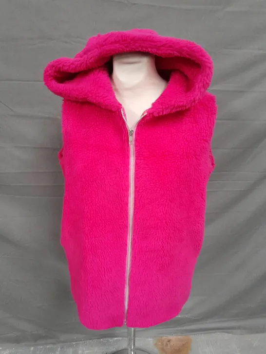 HELENA BERMAN PINK ZIP THROUGH GILET - UK 8