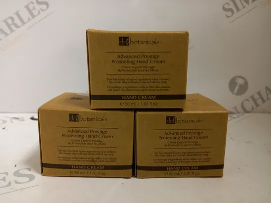 BOX OF APPROX 12 X 30ML DR BOTANICALS ADVANCED PRESTIGE PROTECTING HAND CREAM