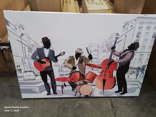 BOXED STREET MUSIC BAND CAFE  WRAPPED CANVAS ART PRINT