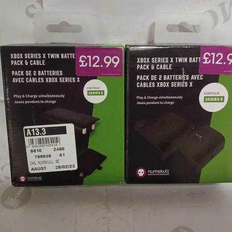 LOT OF 10 XBOX SERIES X TWIN BATTERY PACK AND CABLE 