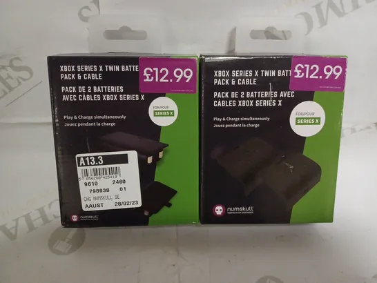 LOT OF 10 XBOX SERIES X TWIN BATTERY PACK AND CABLE 