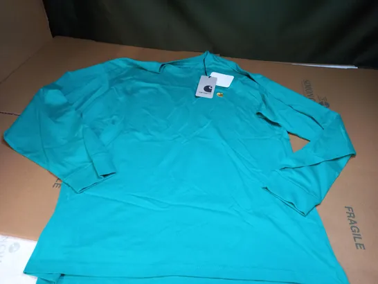 CARHARTT TEAL LONG SLEEVED TOP - SIZE L