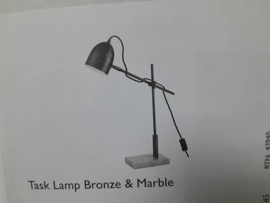 DAR LIGHTING MENDAL TASK LAMP BRONZE & MARBLE 