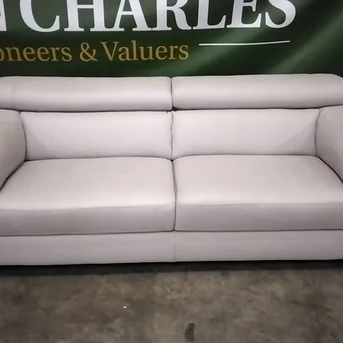 QUALITY ITALIAN DESIGNER MELO LARGE SOFA WHITE GREY LEATHER