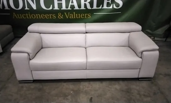 QUALITY ITALIAN DESIGNER MELO LARGE SOFA WHITE GREY LEATHER