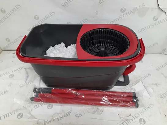 BOXED VILEDA TURBO SMART MOP AND BUCKET SET IN BLACK/RED