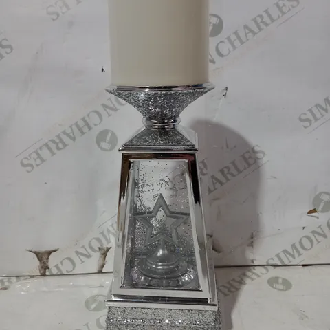 JM BY JULIEN MACDONALD FLAMELESS CANDLE HOLDER WITH SWIRLING GLITTER