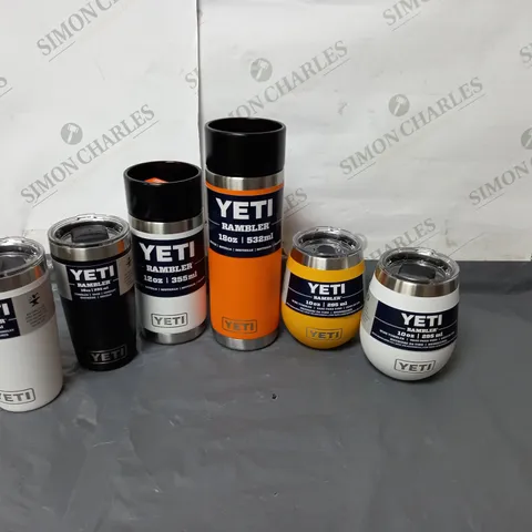 BOXED LOT OF 6 OF YETI RAMBLER DRINKING BOTTLES VARIOUS SIZES