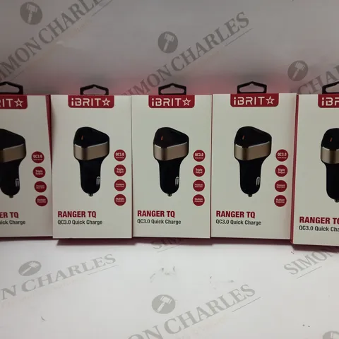 LOT OF 5 SEALED IBRIT RANGER TQ QC3.0 VEHICLE PORT USB QUICK CHARGERS