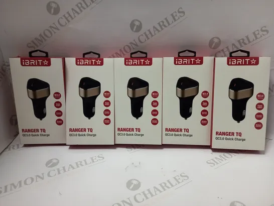 LOT OF 5 SEALED IBRIT RANGER TQ QC3.0 VEHICLE PORT USB QUICK CHARGERS