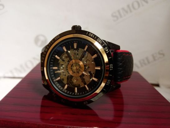 STOCKWELL AUTOMATIC 350 SKELETON DIAL LEATHER STRAP WRISTWATCH  RRP £650