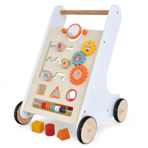 BOXED PUSH AND PULL LEARNING ACTIVITY WALKER WITH SHAPE SORTER - WHITE