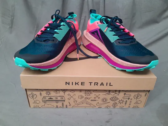 BOXED PAIR OF NIKE ZOOMX ZEGAMA TRAIL 2 SHOES IN MULTICOLOUR UK SIZE 9.5