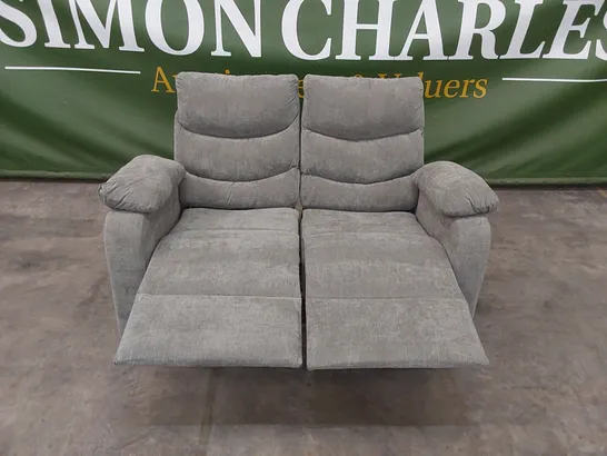 QUALITY DESIGNER OWN 2-SEATER MANUAL RECLINING FABRIC UPHOLSTERED SOFA - GREY