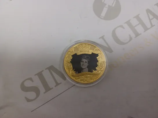 THE PEOPLES PRINCESS DIANA GOLD COLLECTABLE HALF CROWN COIN 