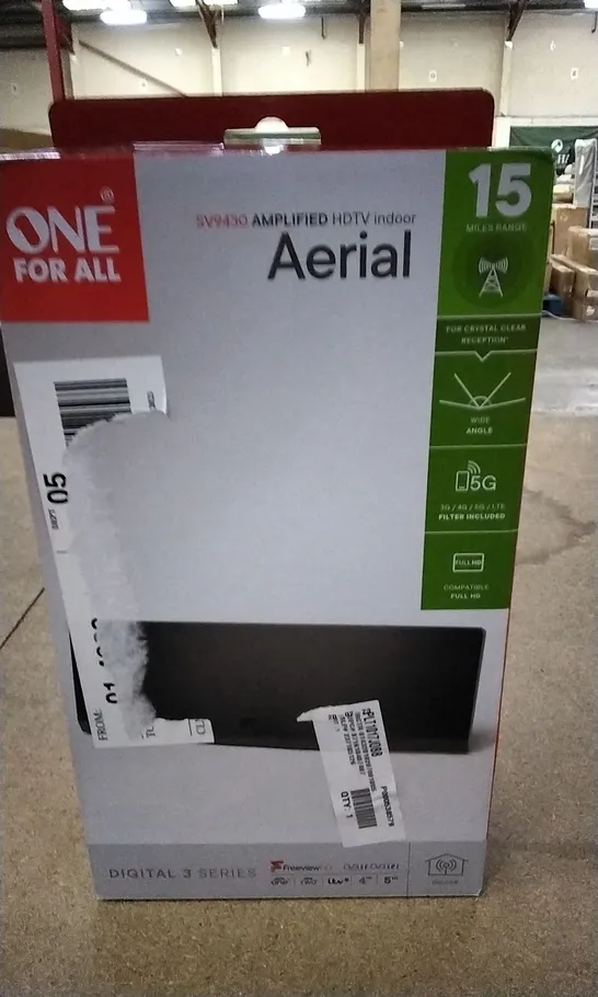 ONE FOR ALL SV9430 AMPLIFIED HDTV INDOOR AERIAL 15 MILE RANGE 