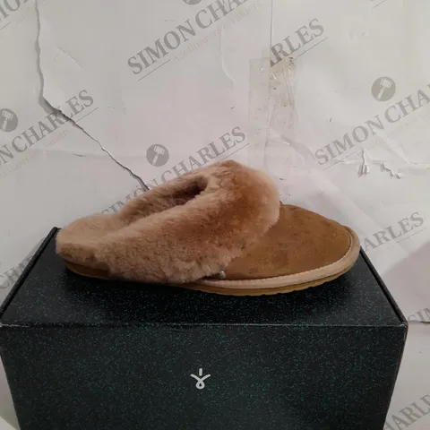 BOXED EMU NEST JOLIE SHEEPSKIN SLIPPERS, CAMEL - SIZE 7