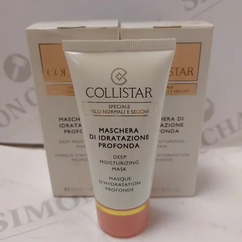 LOT OF 2 X 50ML COLLISTAR DEEP MOISTURIZING MASK