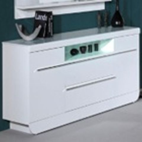 BOXED  FIESTA MODERN SIDEBOARD HIGH GLOSS WHITE LARGE 2 DOOR 2 DRAWER(3 BOXES)