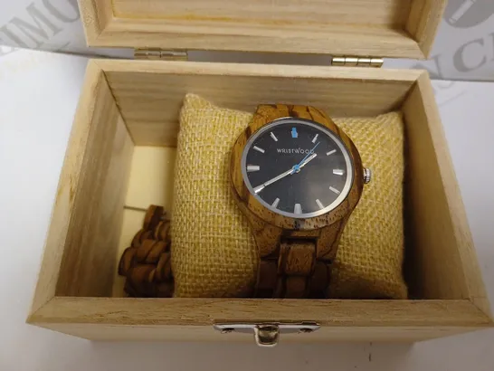 WRISTWOOD `THE DAWN` WOODEN WATCH WITH BLACK FACE