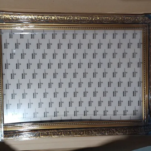 BOXED UNBRANDED ORNATE PICTURE FRAME IN ANTIQUE BRASS FINISH