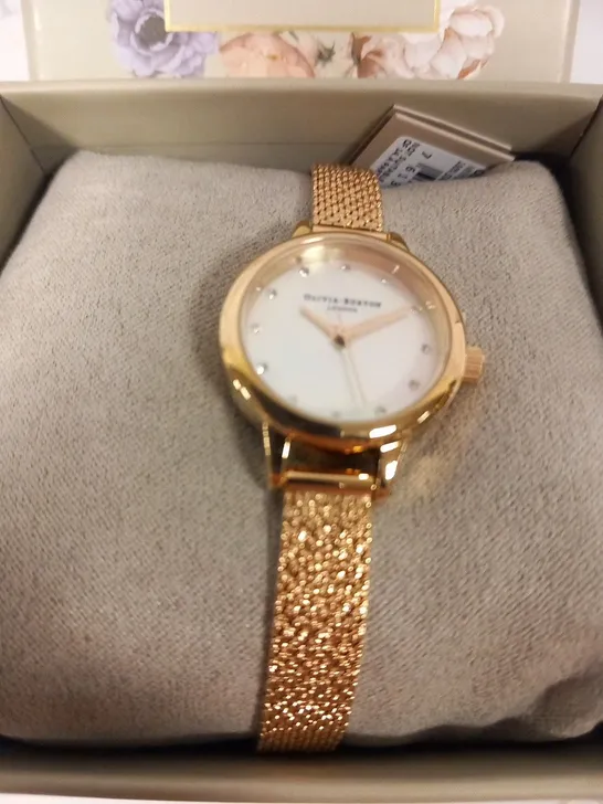 BOXED OLIVIA BURTON ICONIC ROSE GOLD PLATED WRIST WATCH