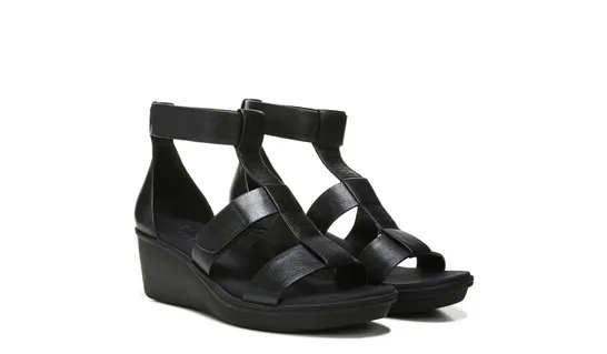 NATURALIZER RYLAN WEDGE SANDAL BLACK SIZE 5