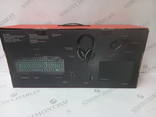 BRAND NEW BOXED BLACKWEB 4 IN 1 GAMING KIT INCLUDING KEYBOARD, MOUSE AND HEADSET