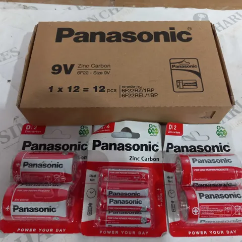 BOX OF APPROXIMATELY 50 ASSORTED PANASONIC BATTERIES