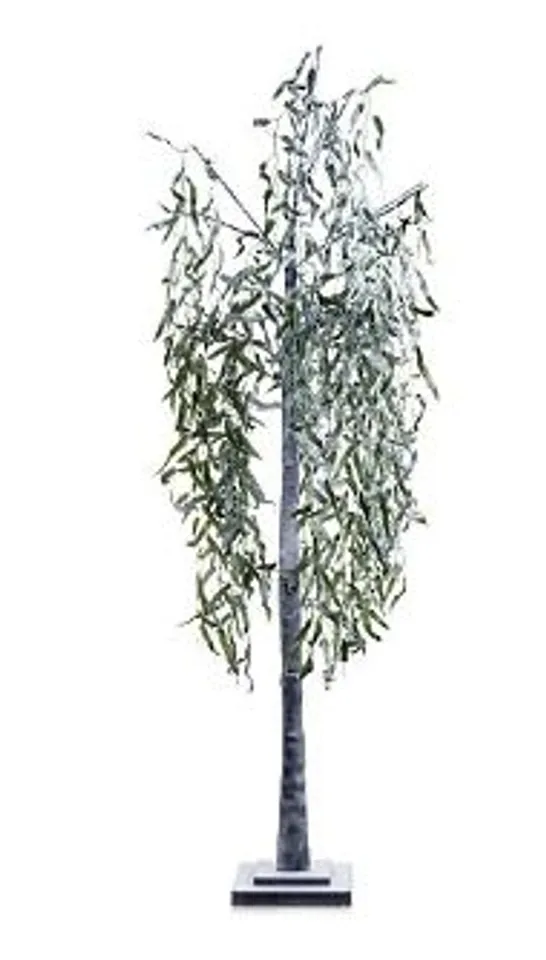 ALISON CORK 180CM PRE-LIT GREEN LEAF DETAIL INDOOR WILLOW TREE [COLLECTION ONLY]