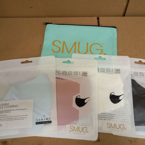 SMUG HOME REUSABLE FACE COVERINGS WITH STORAGE BAG