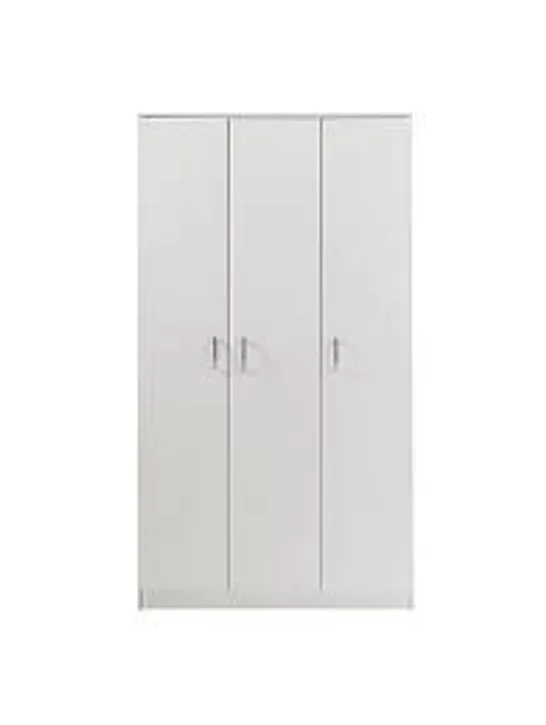 BOXED GRADE 1 ELY 3 DOOR WARDROBE IN WHITE - 2 BOXES