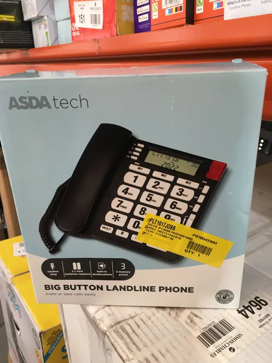 ASDA TECH BIG BUTTON LANDLINE PHONE 