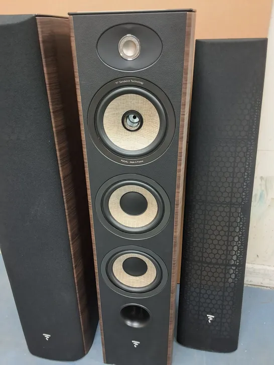 PAIR OF FOCAL ARIA 926 WALNUT SPEAKERS 