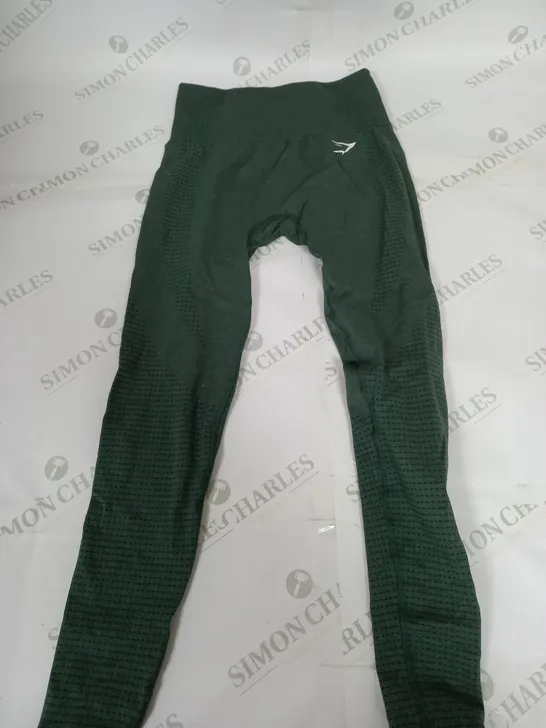 GYMSHARK KHAKI GREEN STRETCH LEGGINGS - SIZE UNSPECIFIED 