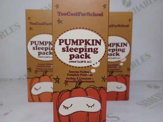 LOT OF 5 X 100ML TOO COOL FOR SCHOOL, PUMPKIN SLEEPING PACK