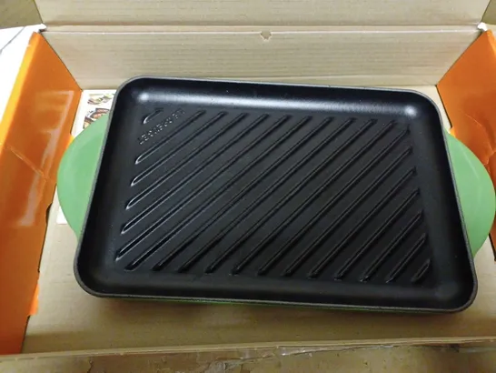 LE CREUSET ENAMELLED CAST IRON RECTANGULAR GRILL,