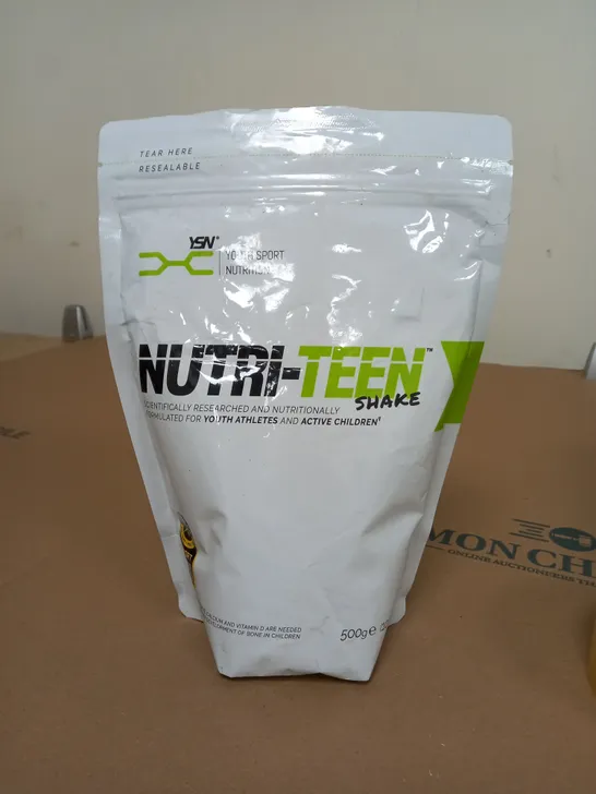 YOUTH SPORT NUTRITION NUTRI-TEEN SHAKE FOOD SUPPLEMENT STRAWBERRY MILKSHAKE FLAVOUR 500G