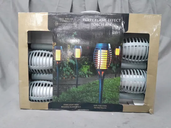 BOXED SOLAR COMPANY SET OF 4 PARTY FLAME EFFECT TORCHES