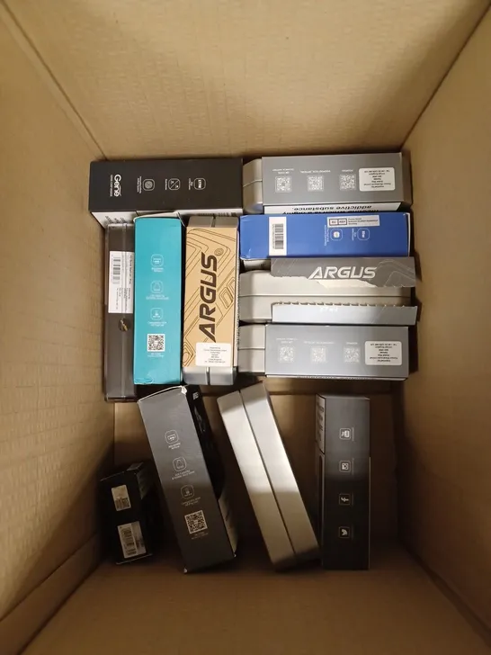 BOX OF APPROXIMATELY 25 E-CIGARETTE PRODUCTS TO INCLUDE ARGUS GT, ASPIRE QUICK STARTER KIT, VOOPOO DRAG X ETC