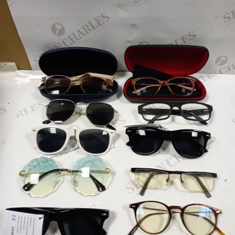 BOX OF 10 ASSORTED EYE & SUNGLASSES IN VARIOUS STYLES 