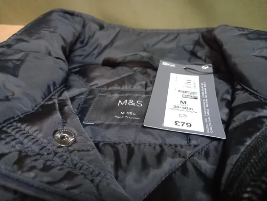 M&S BLACK STORMWEAR COAT - M REG 