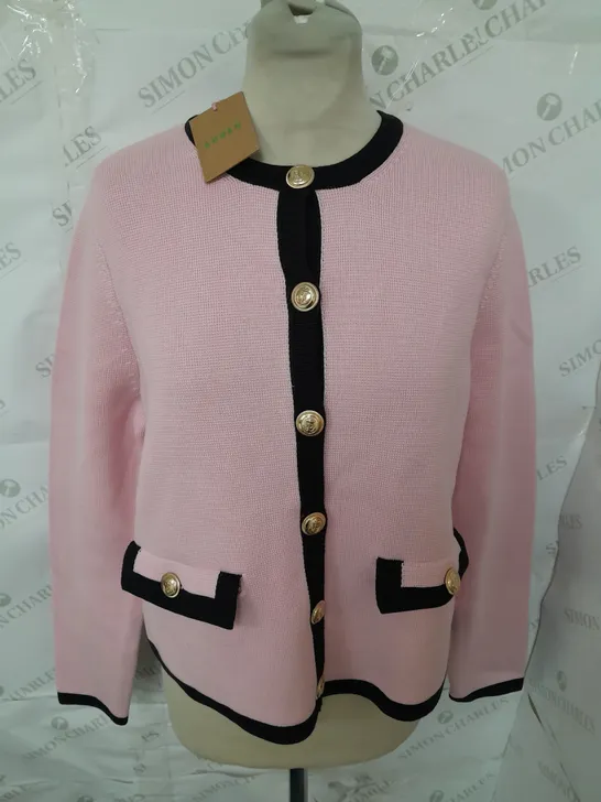 BODEN PINK BUTTON FRONT CARDIGAN - UK 12